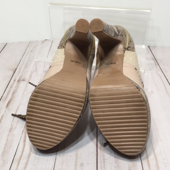 Poetic Licence Foolproof Oxford tan heel platform sexy bow retro sz 6 - Picture 9 of 14